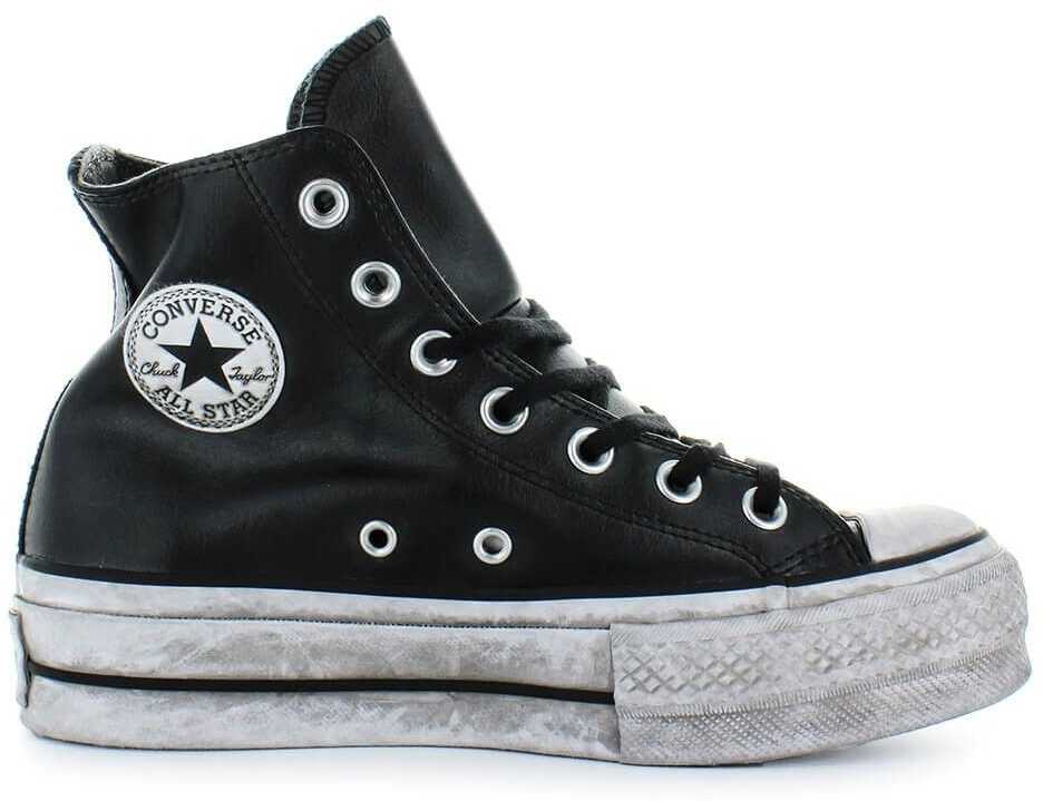 Converse Chuck Taylor All Star 4Cm Vintage Effect Leather Lift High-T Black