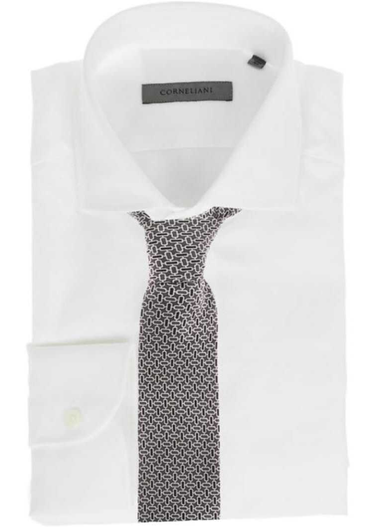 CORNELIANI Standard Collar Pin Point Cotton Shirt White image0