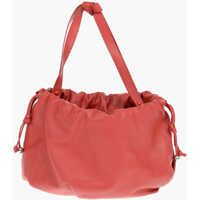 Genti de mana Leather Soft Bulb Handbag With Coulisse Femei