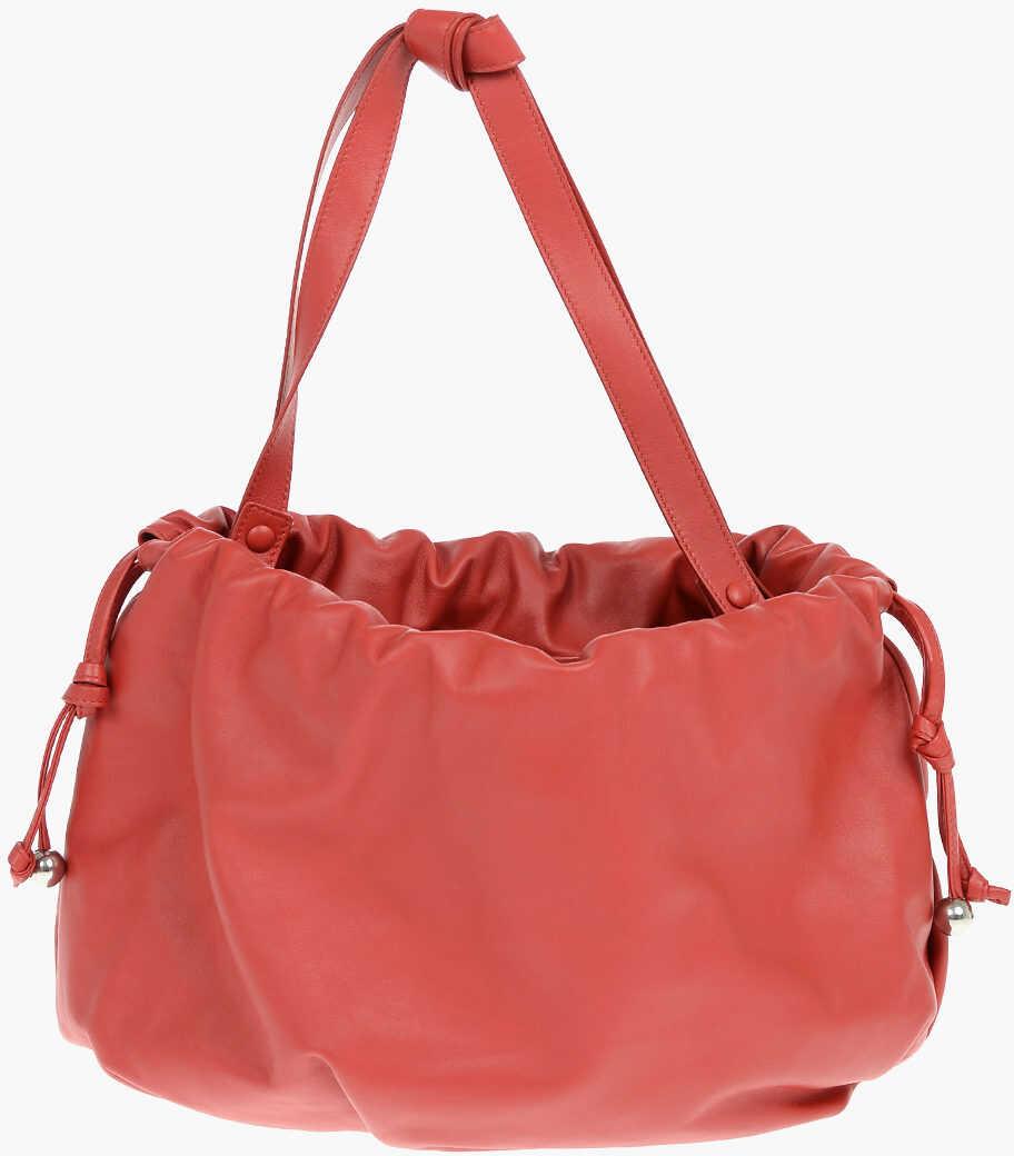 Bottega veneta leather soft bulb handbag with coulisse red