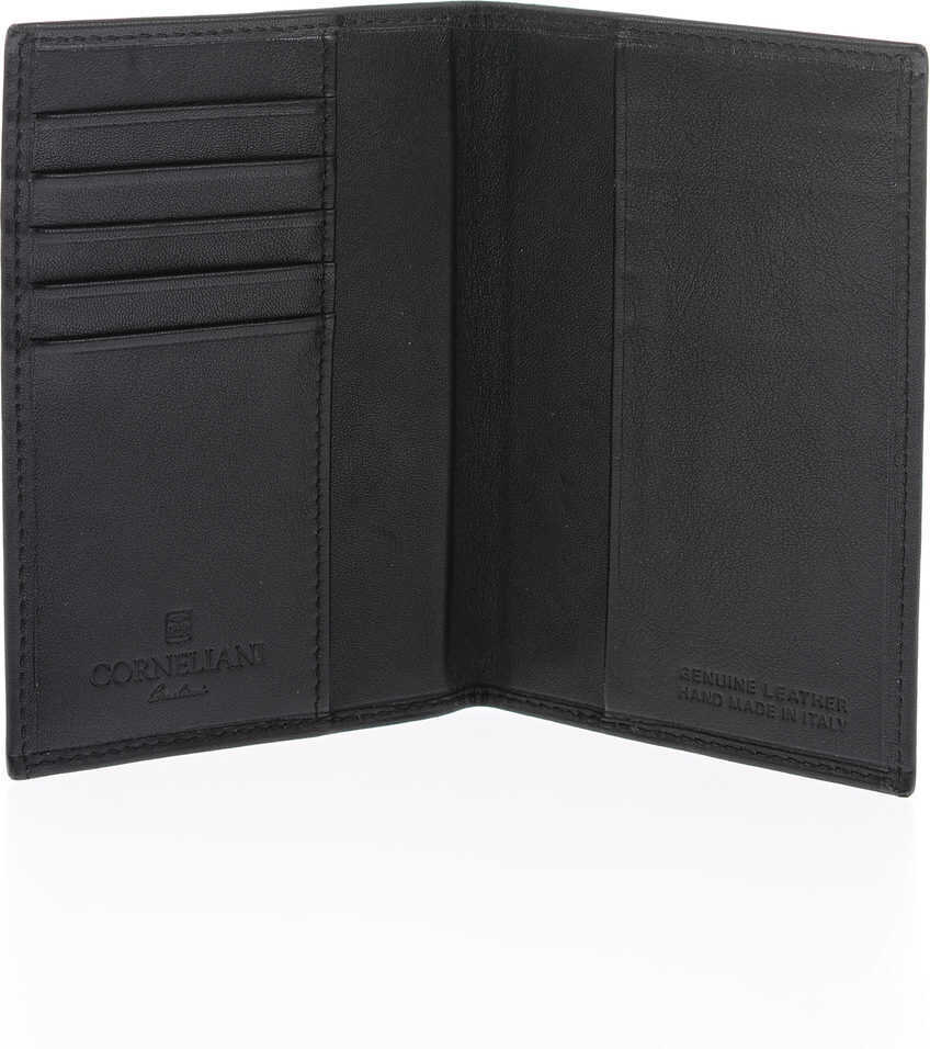 Portofele CORNELIANI Solid Color Leather Card Holder Black Barbati (BM 9372197) 3