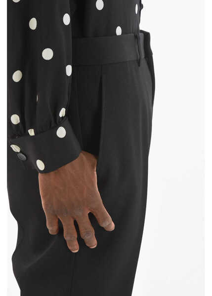 Pantaloni eleganti Burberry Virgin Wool Tailored Straight-Leg Pants Black Barbati (BM 9372233) 3