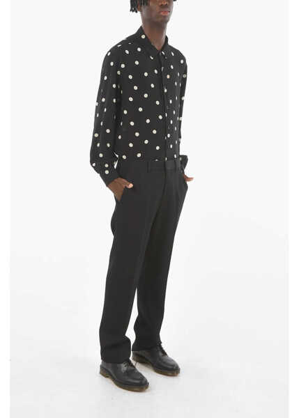 Pantaloni eleganti Burberry Virgin Wool Tailored Straight-Leg Pants Black Barbati (BM 9372233) 4