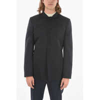 Sacouri elegante Twill Virgin Wool Coloff Mandarin-Collar Jacket Embellished Barbati