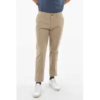 Pantaloni casual Id Solid Color Stretch Cotton Chino Pants Barbati