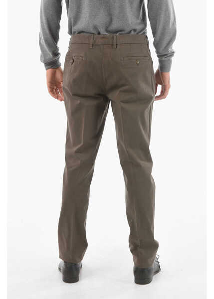 Pantaloni casual CORNELIANI Id Cotton Stretch Mid-Rise Malga Chino Pants Brown Barbati (BM 9390239) 2