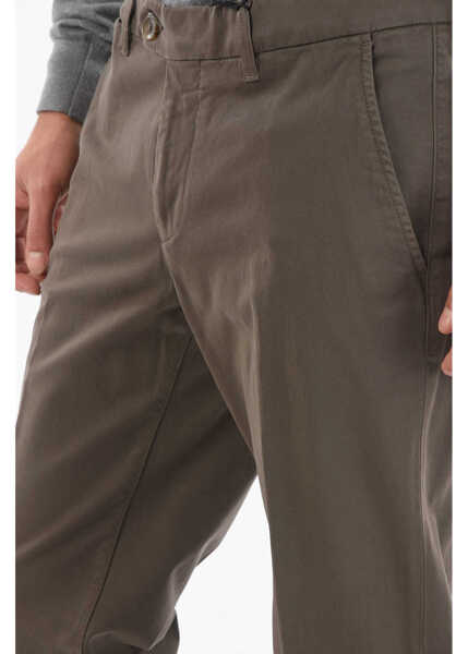 Pantaloni casual CORNELIANI Id Cotton Stretch Mid-Rise Malga Chino Pants Brown Barbati (BM 9390239) 3