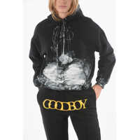 Hanorace Cropped Hoodie With Brushstrokes Femei