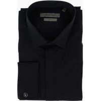 Camasi elegante Cerimonia Popeline Cotton Blend Slim Fit Shirt With Handkerc Barbati