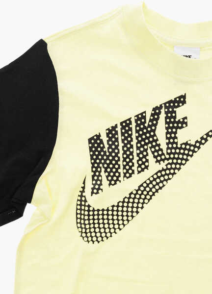 Tricouri Nike Logo Printed Two-Tone T-Shirt Yellow Baieti (BM 9393788) 2