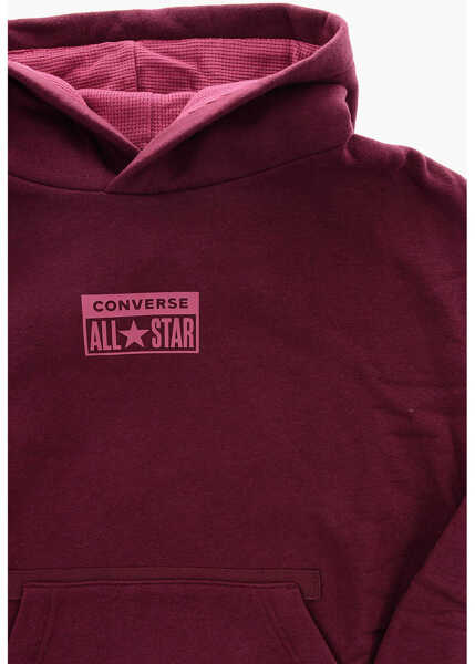 Hanorace Converse All Star Maxi Patch Pocket Brushed Cotton Sweatshirt Burgundy Baieti (BM 9393935) 2