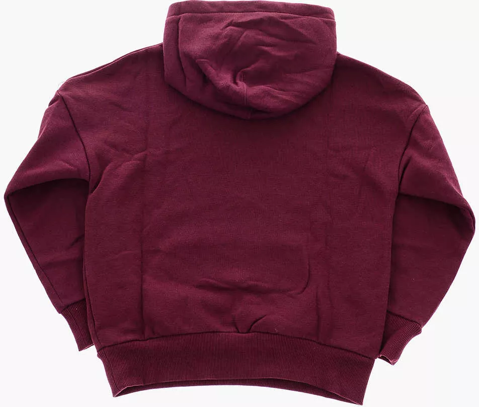 Hanorace Converse All Star Maxi Patch Pocket Brushed Cotton Sweatshirt Burgundy Baieti (BM 9393935) 3