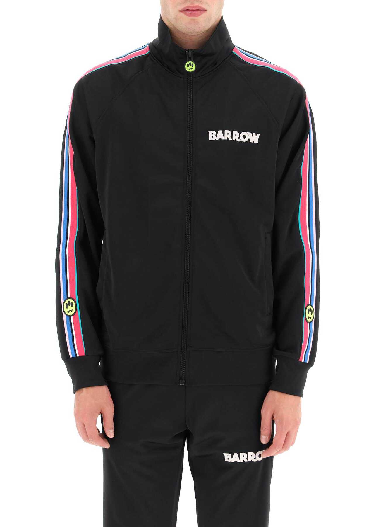 BARROW Track Sweatshirt With Multicolored Bands NERO