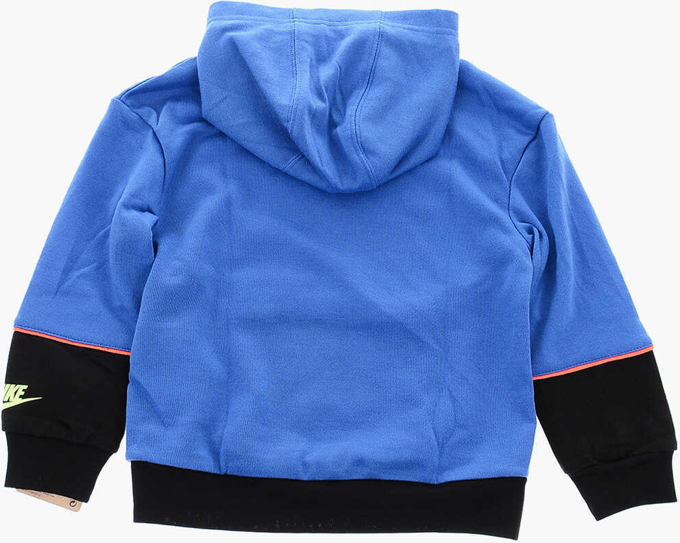 Hanorace Nike Two-Tone Sweatshirt With Logo-Print On The Front Blue Baieti (BM 9394844) 3