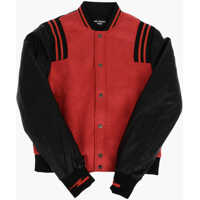 Bomber jacket Snap Button Varsity Bonded Bomber Jacket Baieti
