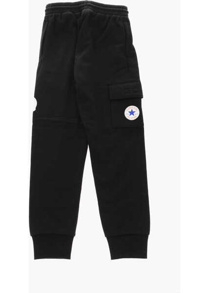 Pantaloni casual Converse All Star Chuck Taylor Feeced Cotton Cargo Jogger With Emboss Black Baieti (BM 9395231) 3