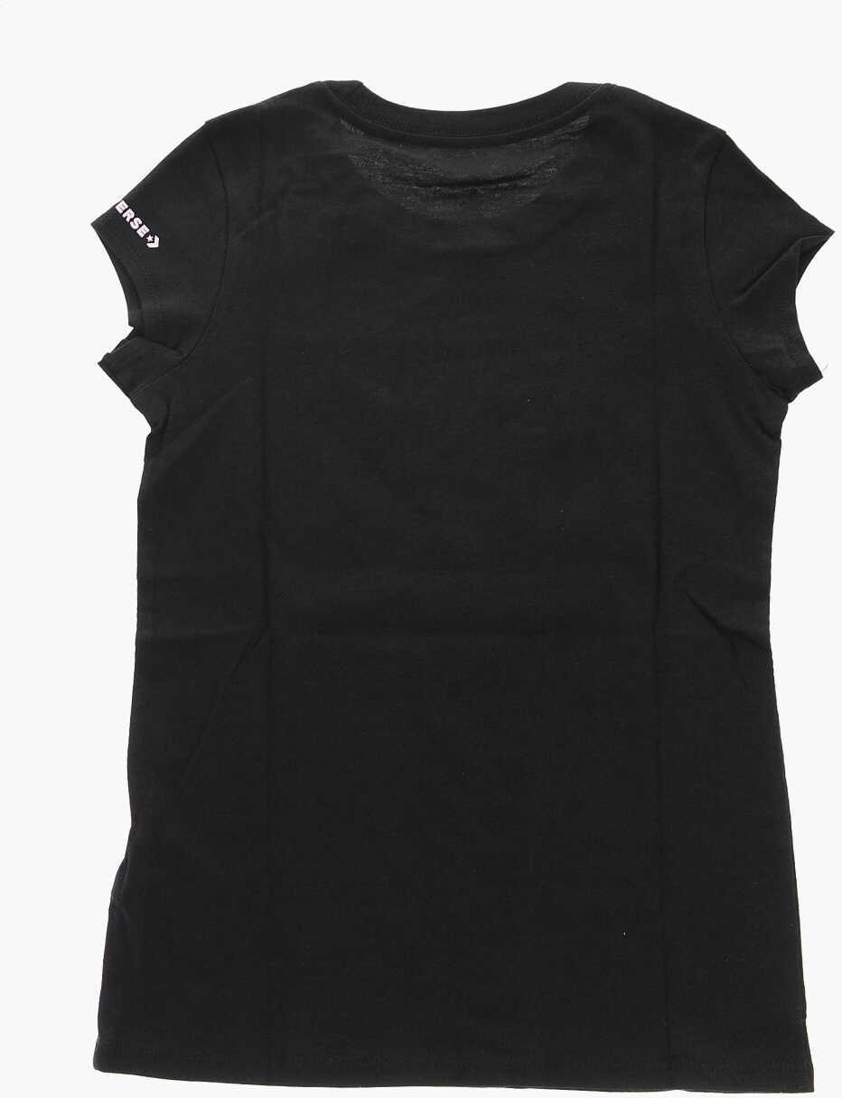 Tricouri Converse All Star Chuck Taylor Front Printed Crew-Neck T-Shirt Black Baieti (BM 9395252) 3