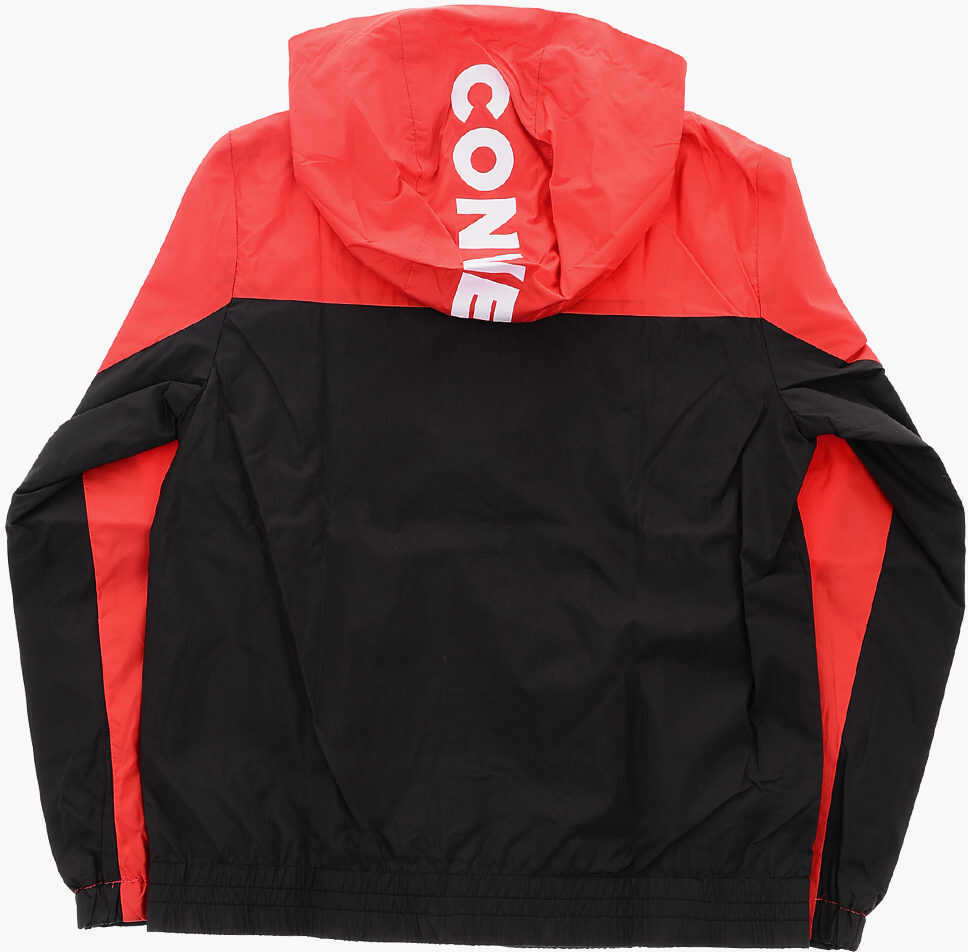 Jachete Converse All Star Chuck Taylor Hooded Two-Tone Windbreaker Black Baieti (BM 9395255) 3