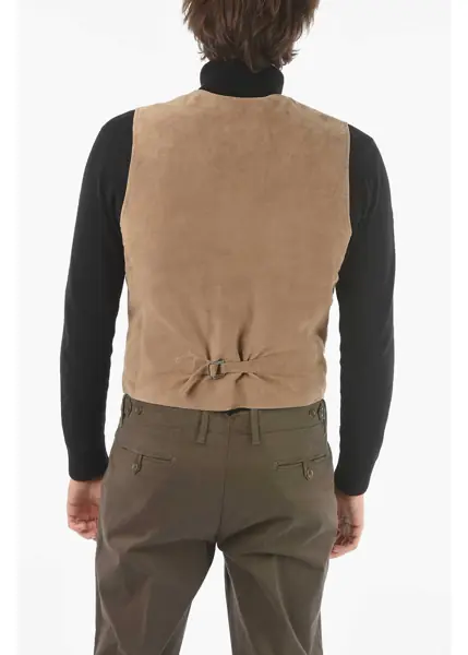 Geci de piele CORNELIANI Id V-Neck Suede Vest Beige Barbati (BM 9397754) 2