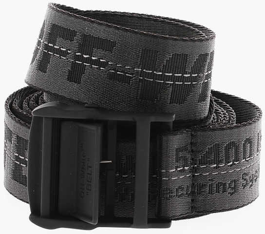 Off-White Fabric Classic Industrial Belt With Lettering Logo Black