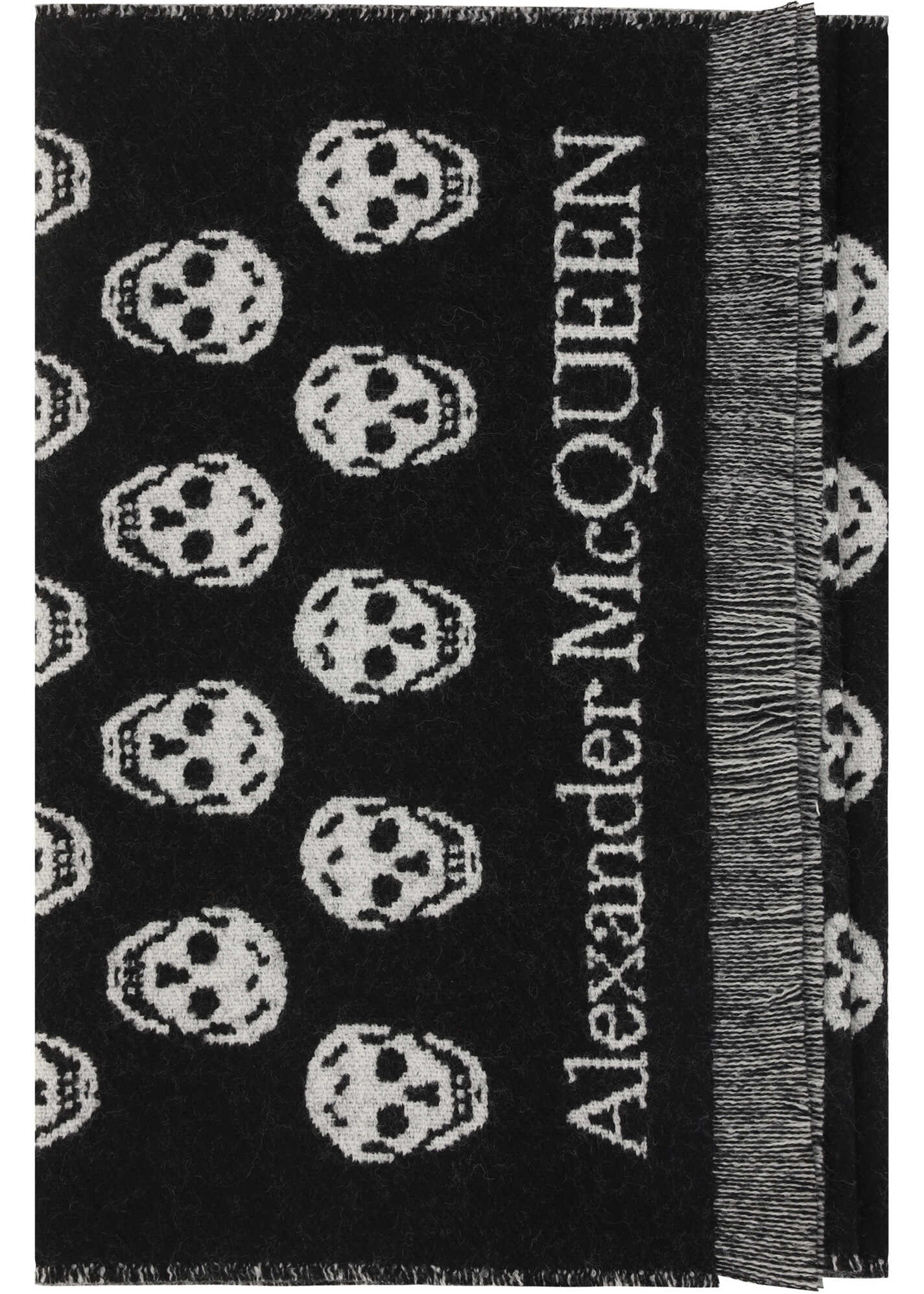 Alexander McQueen Reversible Scarf BLACK/IVORY