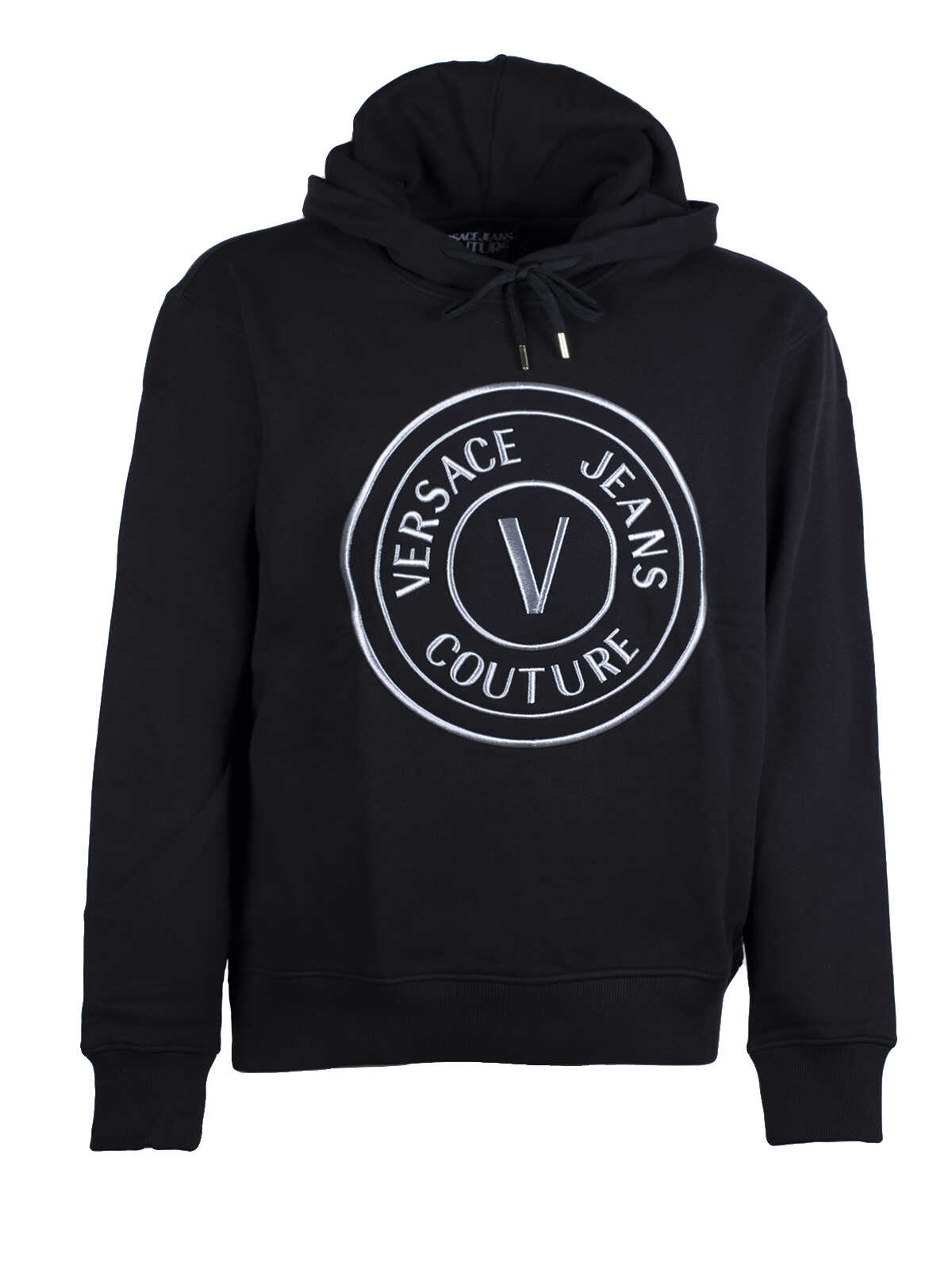 Versace Jeans Couture V Emblem Hoodie NERO ARGENTO