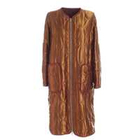 Geci Parka Satin Quilted Nylon Long Jacket Femei