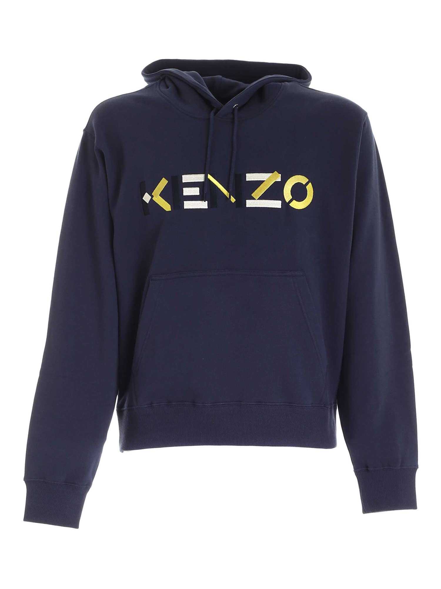 Kenzo Kenzo Logo Multico Hoodie BLU