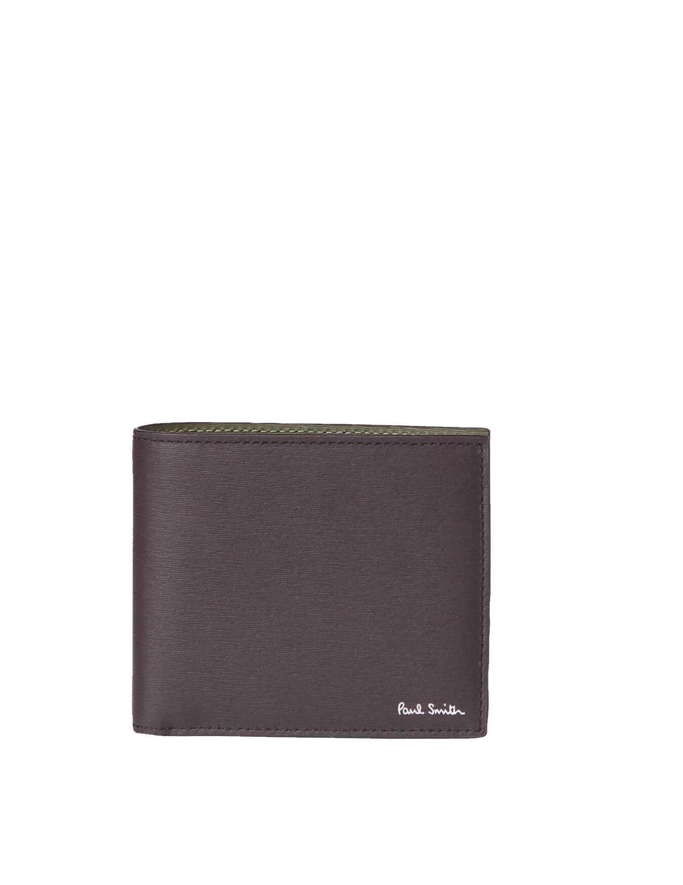 Paul Smith Straw-Grain Leather Billfold w/Coin Wallet BORDEAUX