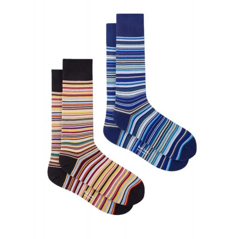 Paul Smith Classic Stripe Socks 2 Pack Multi MULTICOLOR