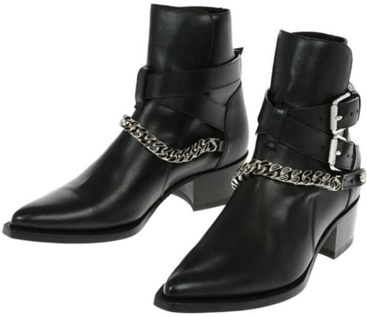 AMIRI 5Cm Leather Jodhpur Western Boots With Double Buckle And Emb Black