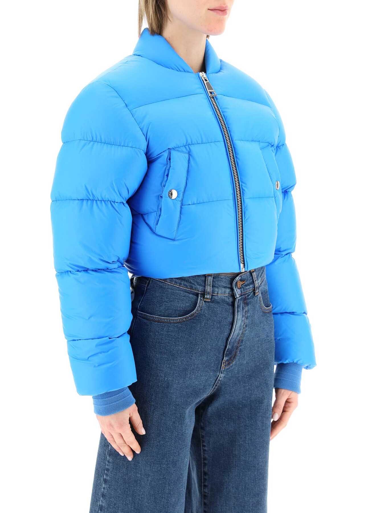 KhrisJoy Cropped Puff Jacket CYAN BLUE