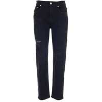 Blugi drepti Stretchy Denim Boyfriend Fit Jeans With Distressed Detailing Femei