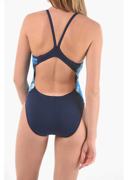 Costume de baie intregi Nike Swim One-Piece Racerback Swimsuit With Patterned Side Detail Blue Femei (BM 9409130) 2
