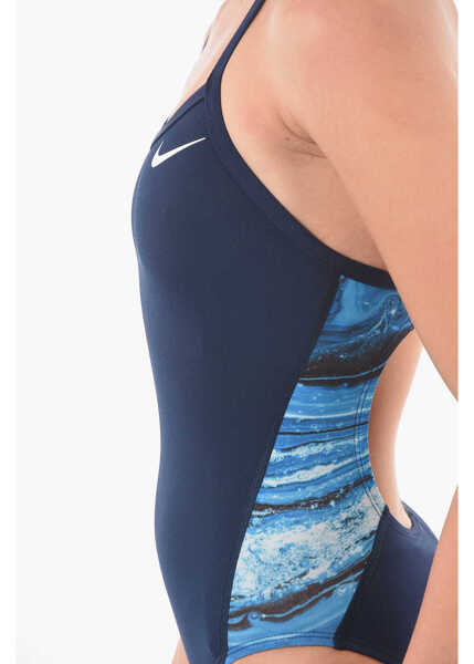 Costume de baie intregi Nike Swim One-Piece Racerback Swimsuit With Patterned Side Detail Blue Femei (BM 9409130) 3