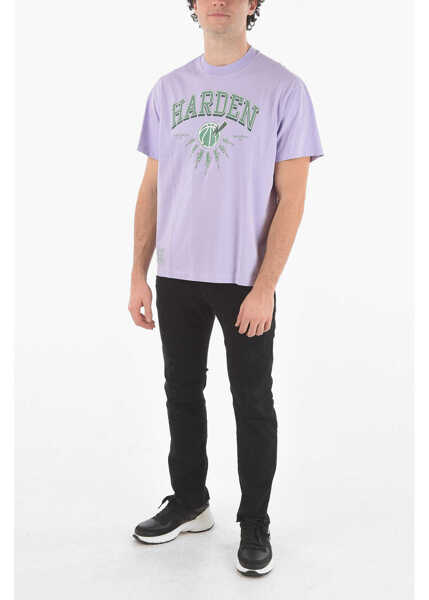 Tricouri Neil Barrett James Harden X Neil Barrett Crew Neck Printed Logo T-Shirt Violet Barbati (BM 9409316) 4