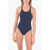 Nike Swim Solid Olor One Piece Swimsuit With Contrasting Inner Blue