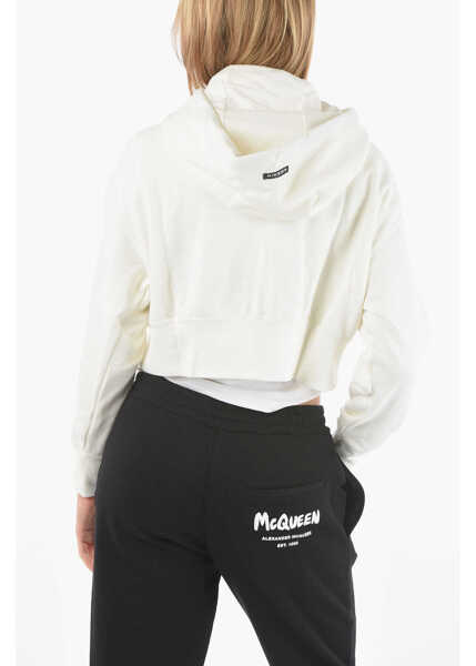 Hanorace Nike Zip Closure Cropped Sweatshirt With Hood White Femei (BM 9410441) 2