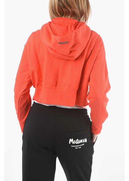 Hanorace Nike Zip Closure Cropped Sweatshirt With Hood Orange Femei (BM 9410669) 2