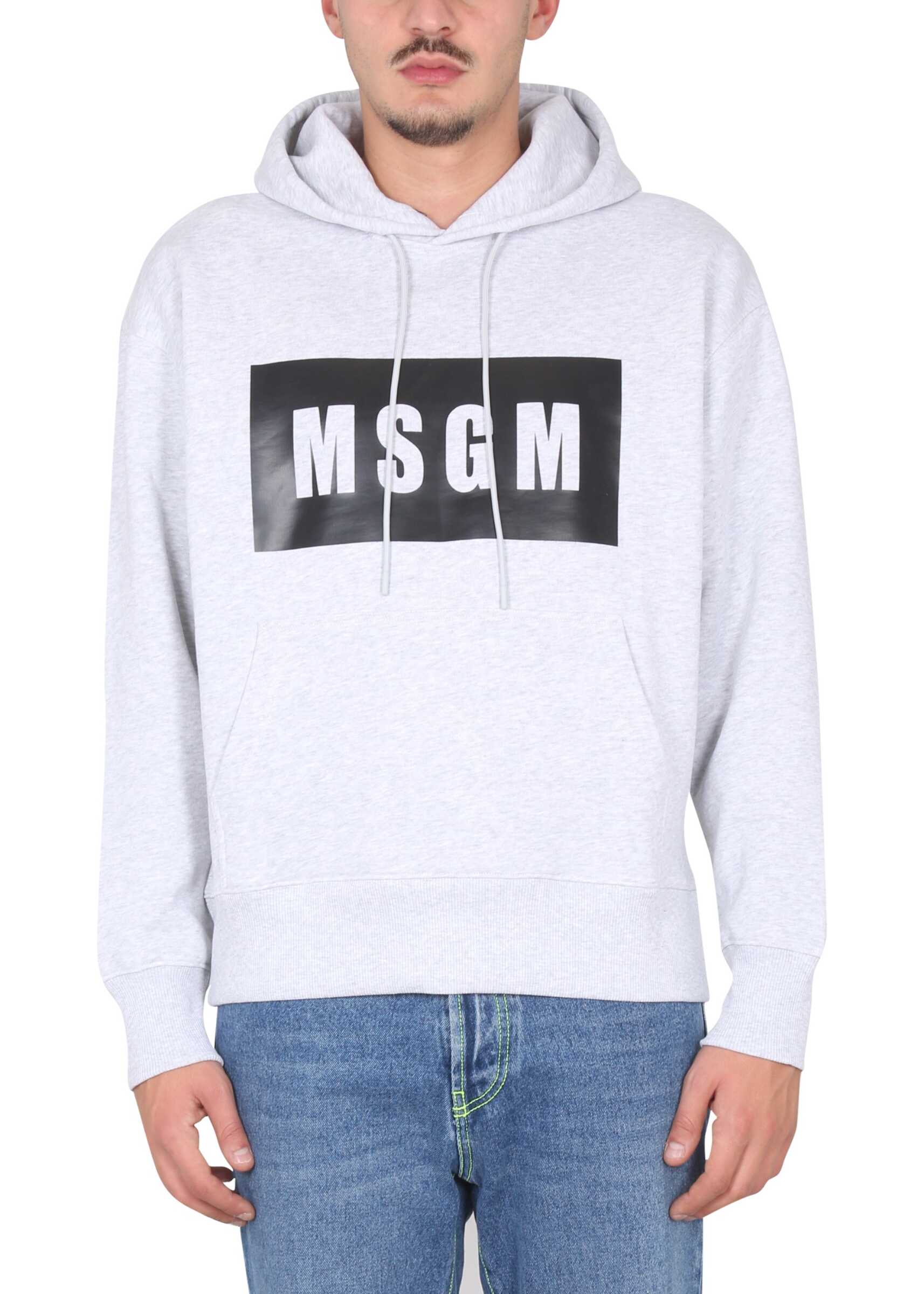MSGM Sweatshirt With Logo Box GREY