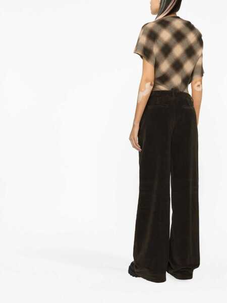 Pantaloni casual DSQUARED2 Wide Leg Pants DARK BROWN Femei (BM 9413324) 4