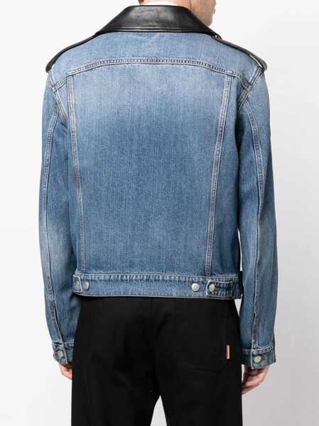 Geci biker Alexander McQueen Combo Biker Jacket BLACK Barbati (BM 9413441) 4