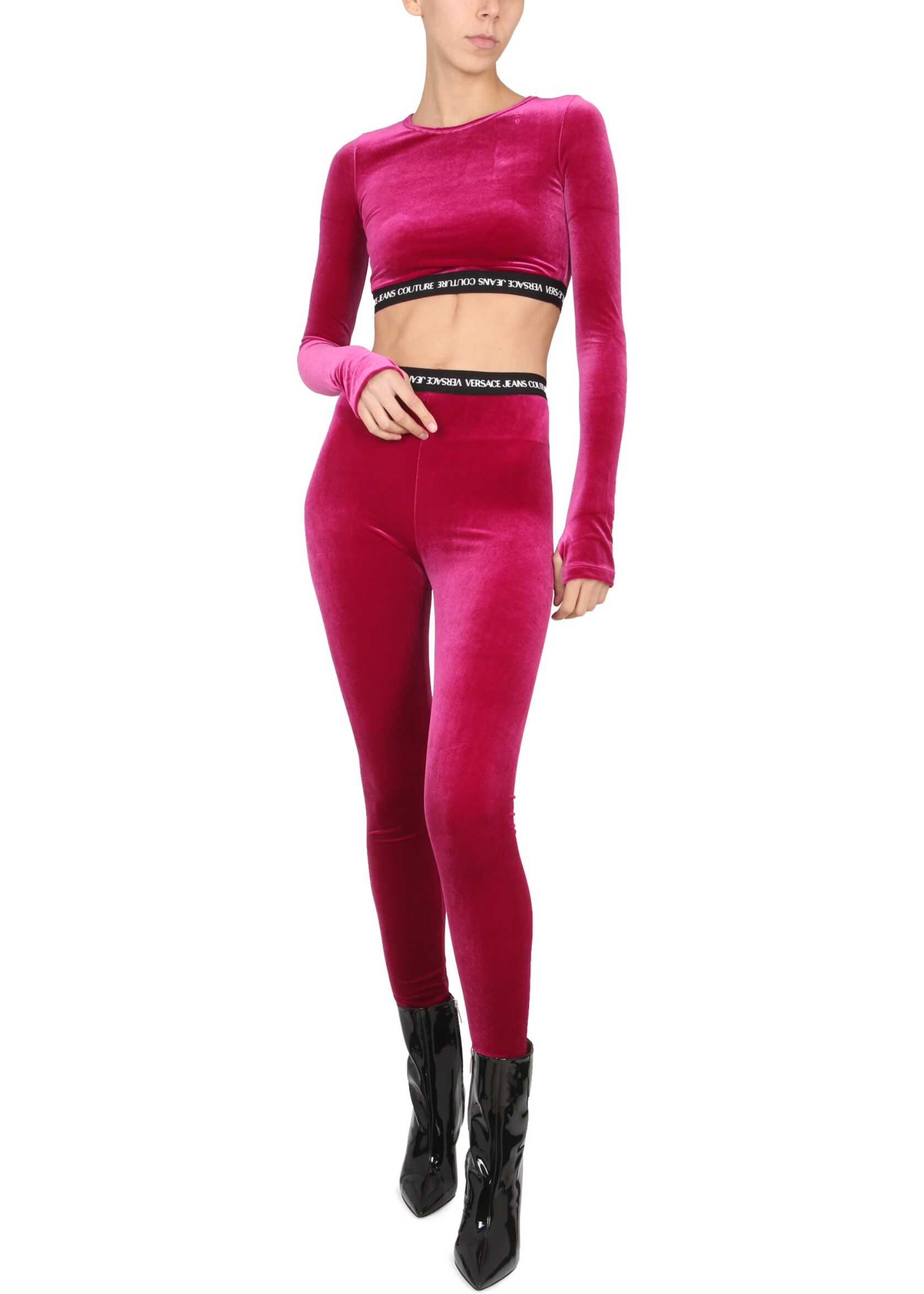 Versace Jeans Couture Leggings With Logoed Band BORDEAUX