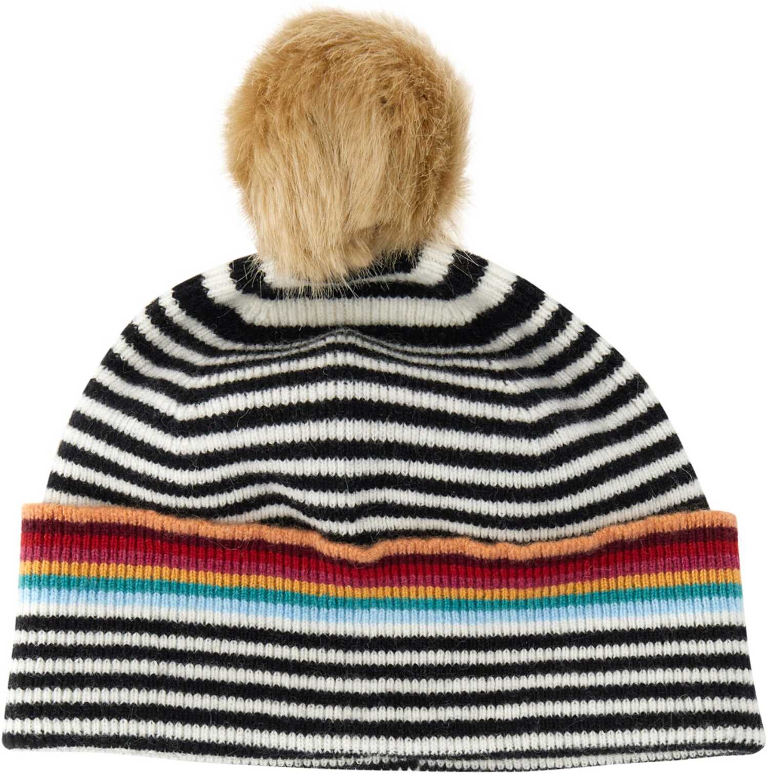 Paul Smith Striped Beanie With Pom Pom MULTICOLOUR