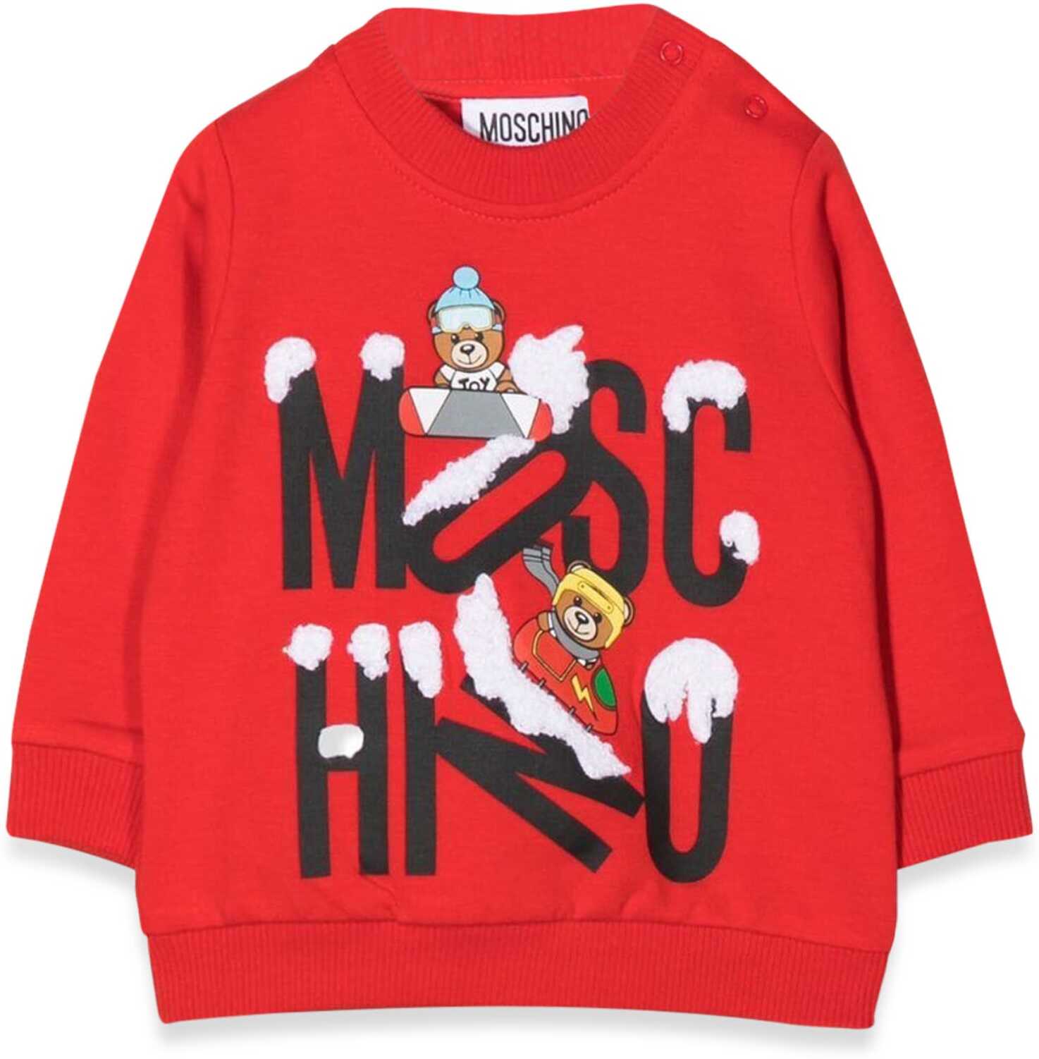 Moschino Large Logo Crewneck Sweatshirt RED