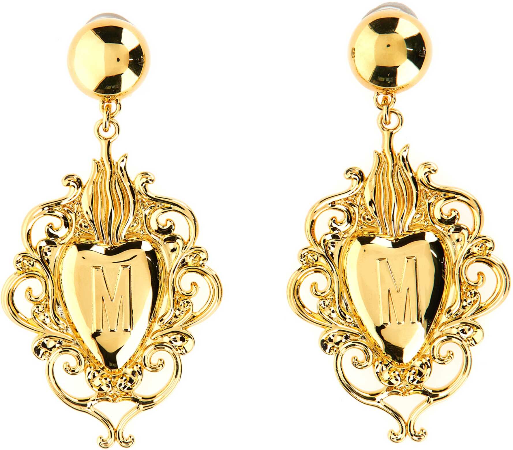 Moschino "Gold Heart" Clip-On Earrings GOLD image13