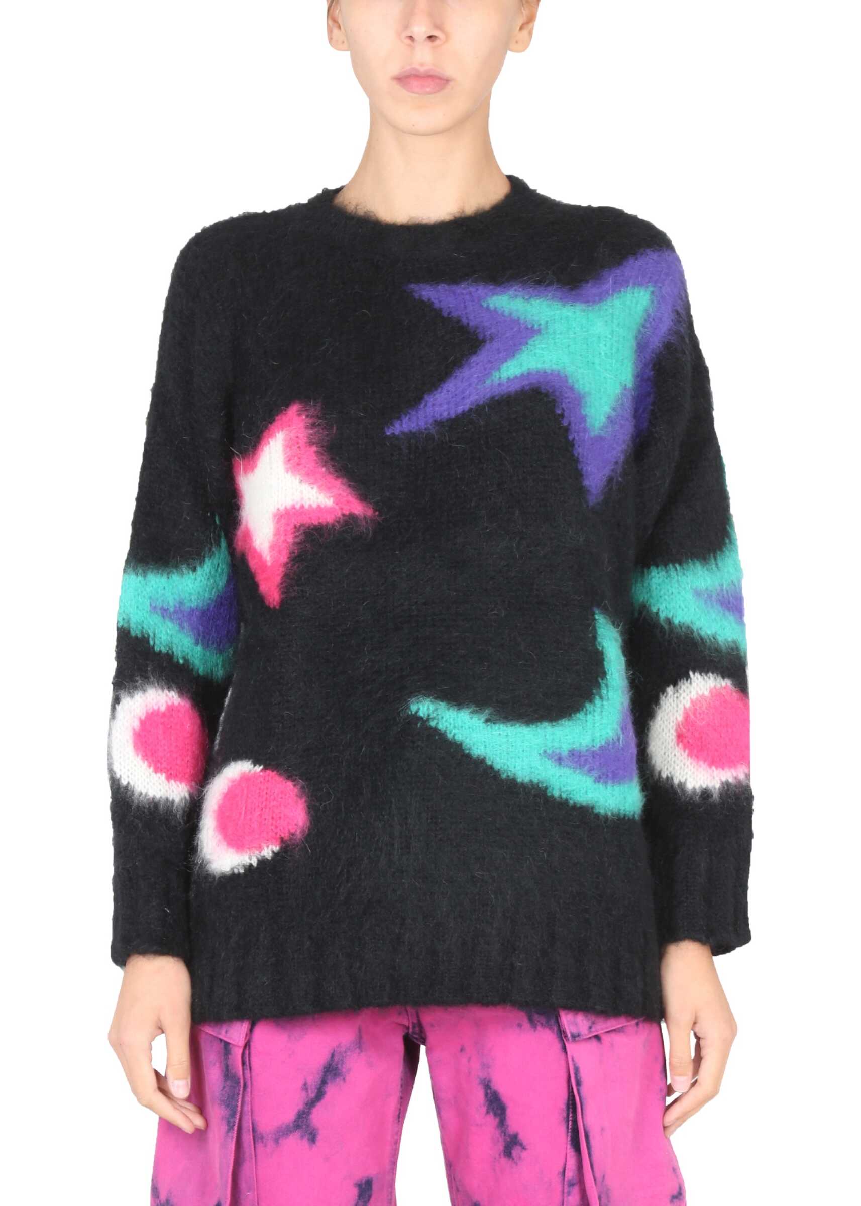 MSGM Jersey With Stars Motif BLACK