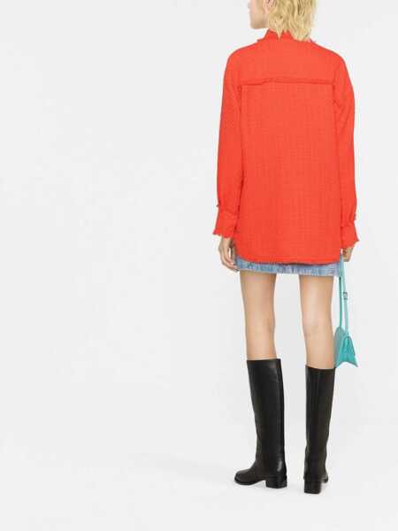Bluze MSGM Camicia Con Frange ORANGE Femei (BM 9415295) 4