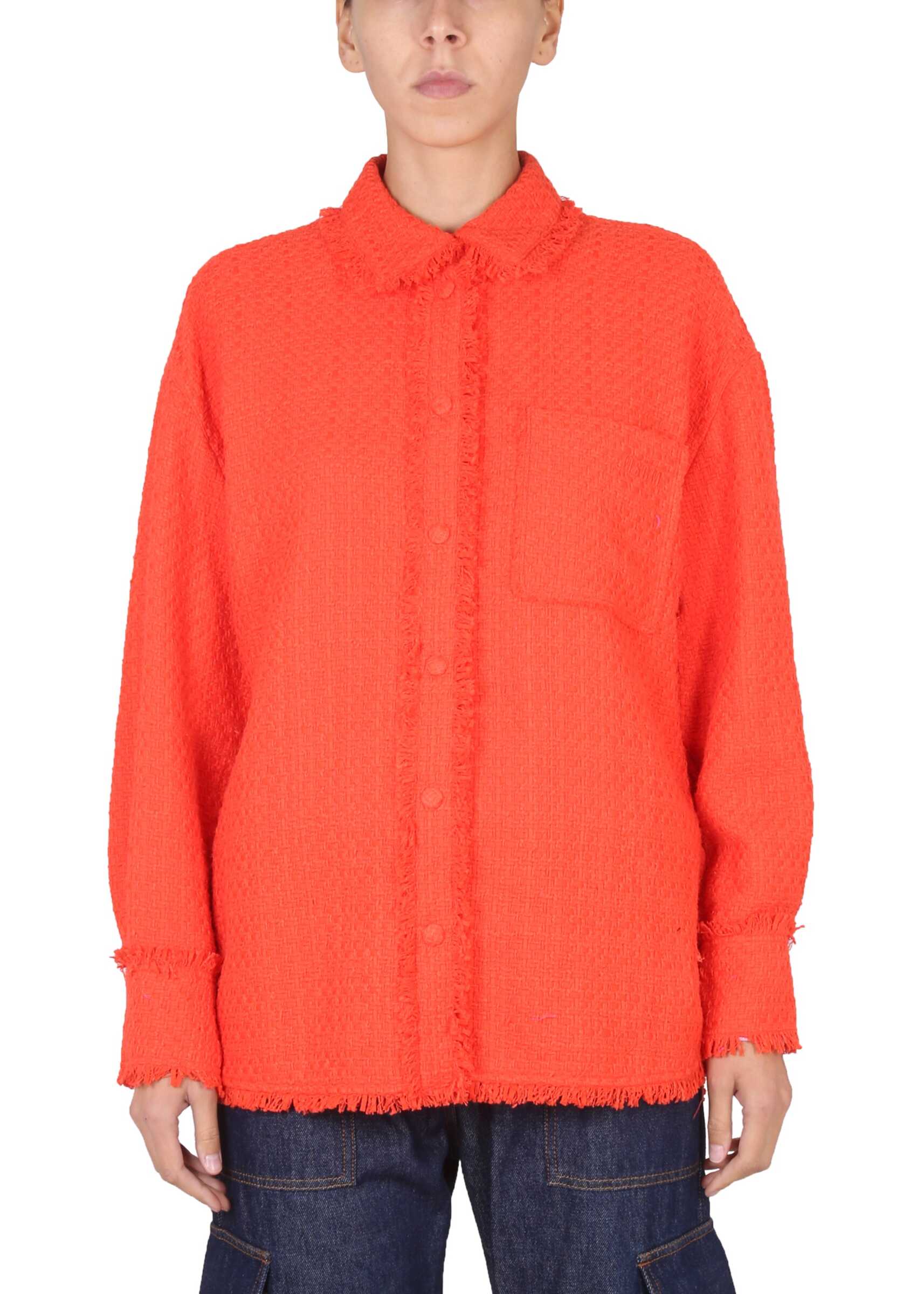 MSGM Camicia Con Frange ORANGE