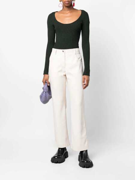 Pantaloni casual MSGM High Waist Pants IVORY Femei (BM 9415397) 2